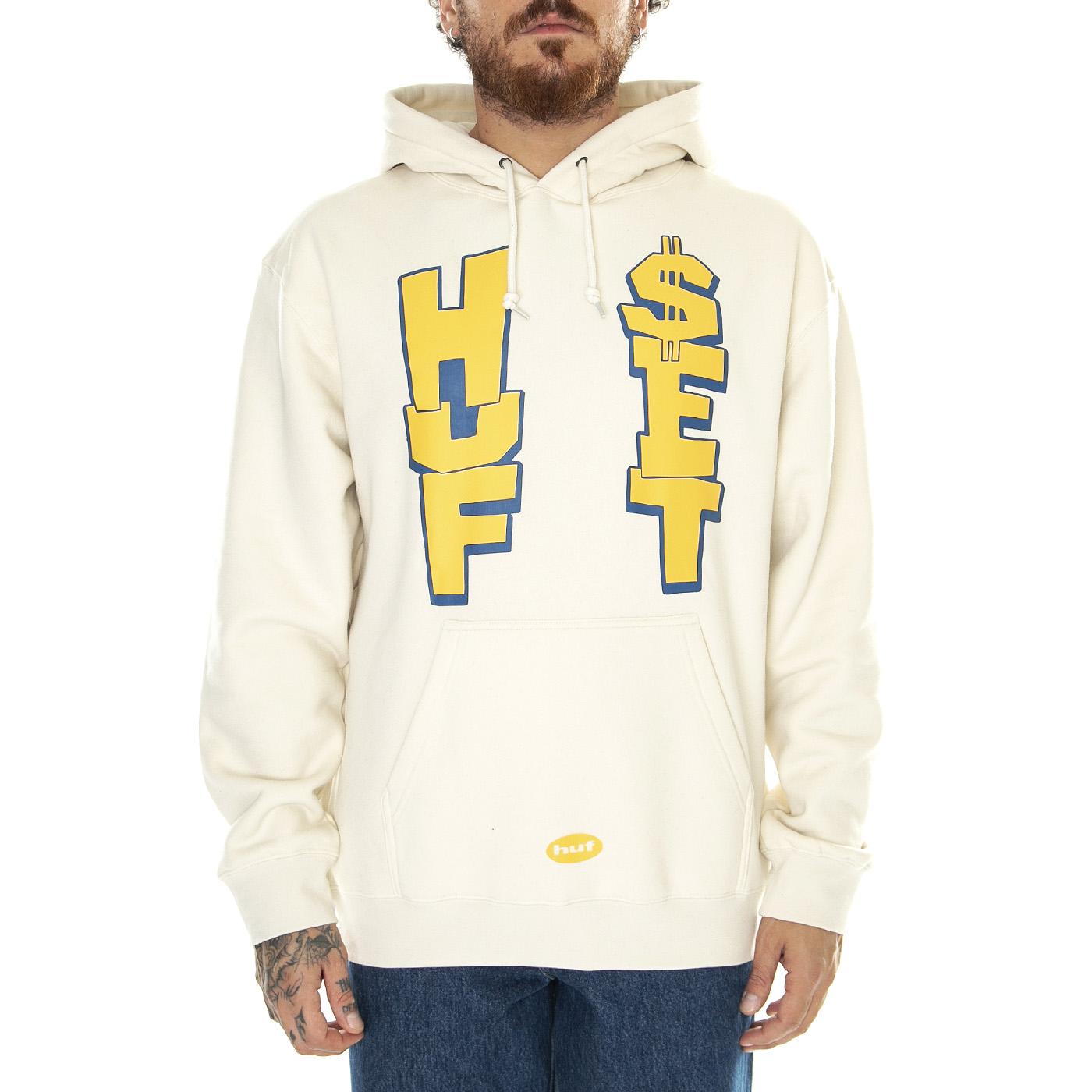 Huf Anthem P/O Hoodie Bone - Felpa con Cappuccio Uomo Beige PF00617-BONE  HUF 