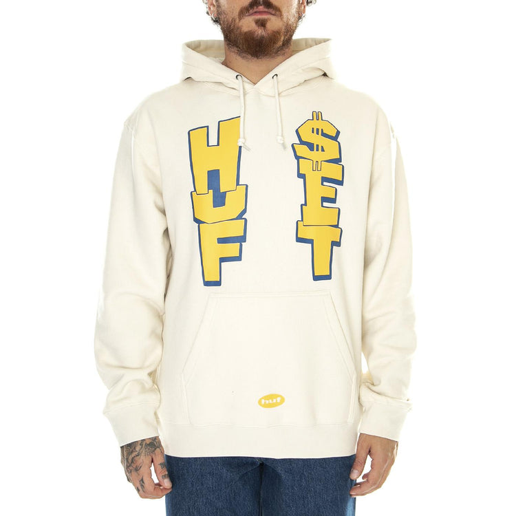 Huf Anthem P/O Hoodie Bone - Felpa con Cappuccio Uomo Beige PF00617-BONE  HUF 