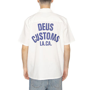 Forecourt Shirt Vintage White - Camicia Maniche Corte Uomo Bianca DMP255066_VWH  DEUS EX MACHINA 
