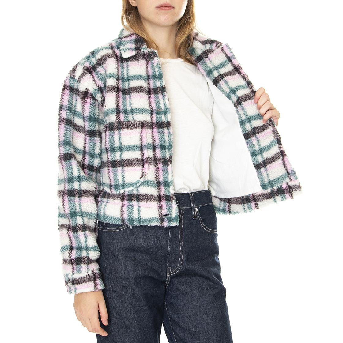 Cropped Sherpa Jacket Deep Emerald-L55GAX38 - Giacca Invernale Donna Multicolore 112320685  LEE 