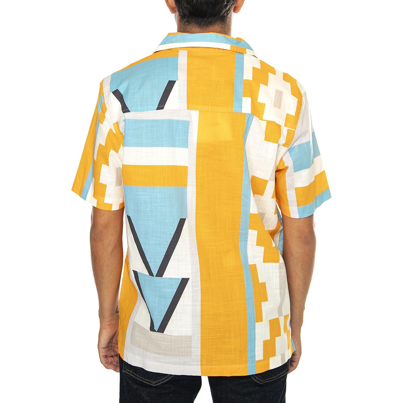 Geo Print S/S Shirt Apricot - Camicia Maniche Corte Uomo Multicolore PFD0360-C03  PENFIELD 