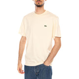 ECRU T-SHIRT - Men's Ecru Lacoste Crew Neck T-shirt Men LACOSTE
