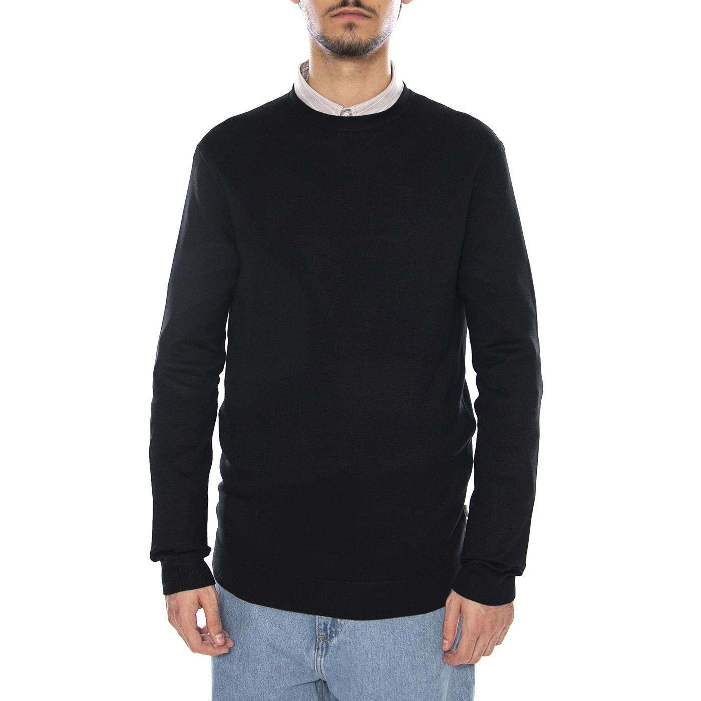 ONSWYLER Life Reg 14 LA Crew Knit Noos Black - Maglione Girocollo Uomo Nero 22020088-Black  ONLY & SONS 