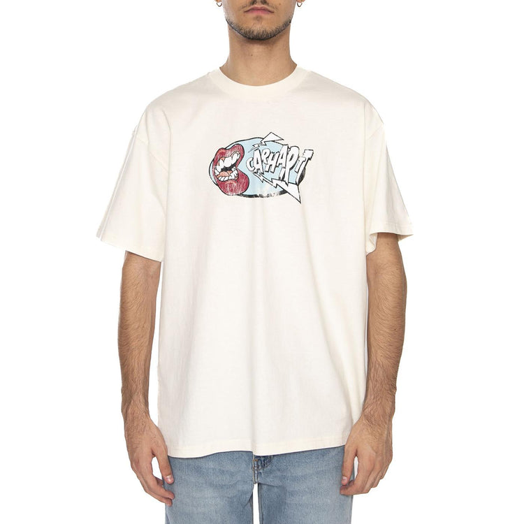 S/S Louder T-Shirt Wax - Maglietta Girocollo Uomo Beige I035202.D64G  CARHARTT WIP 