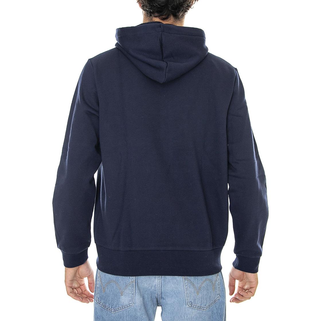 Sweatshirt-166 - Felpa con Cappuccio e Zip Uomo Blu SH9626-166  LACOSTE 