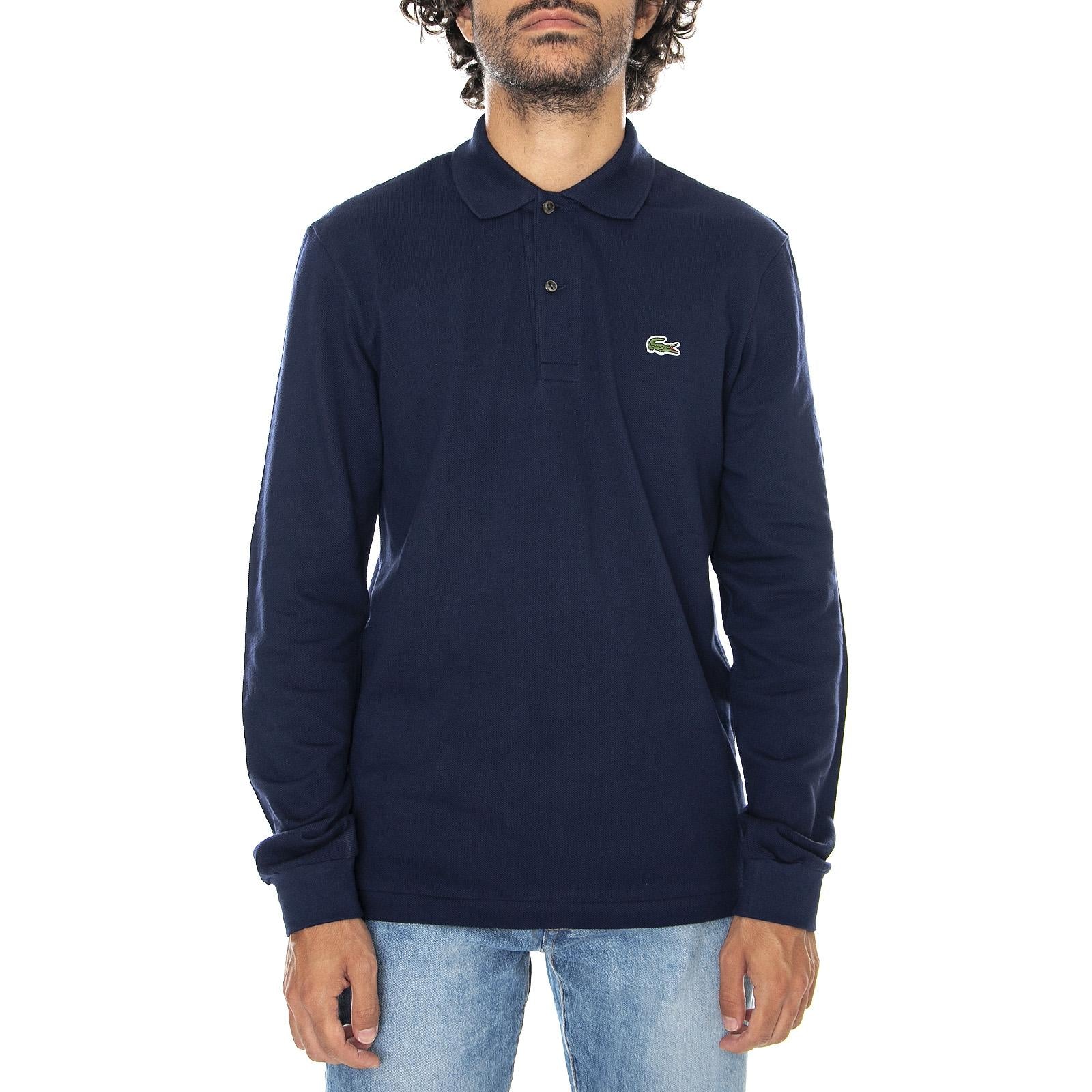 Classic 166 Long Sleeves Polo Shirt - Marine Blue- Polo Maniche Lunghe Uomo Blu 3 L1312-166  LACOSTE 