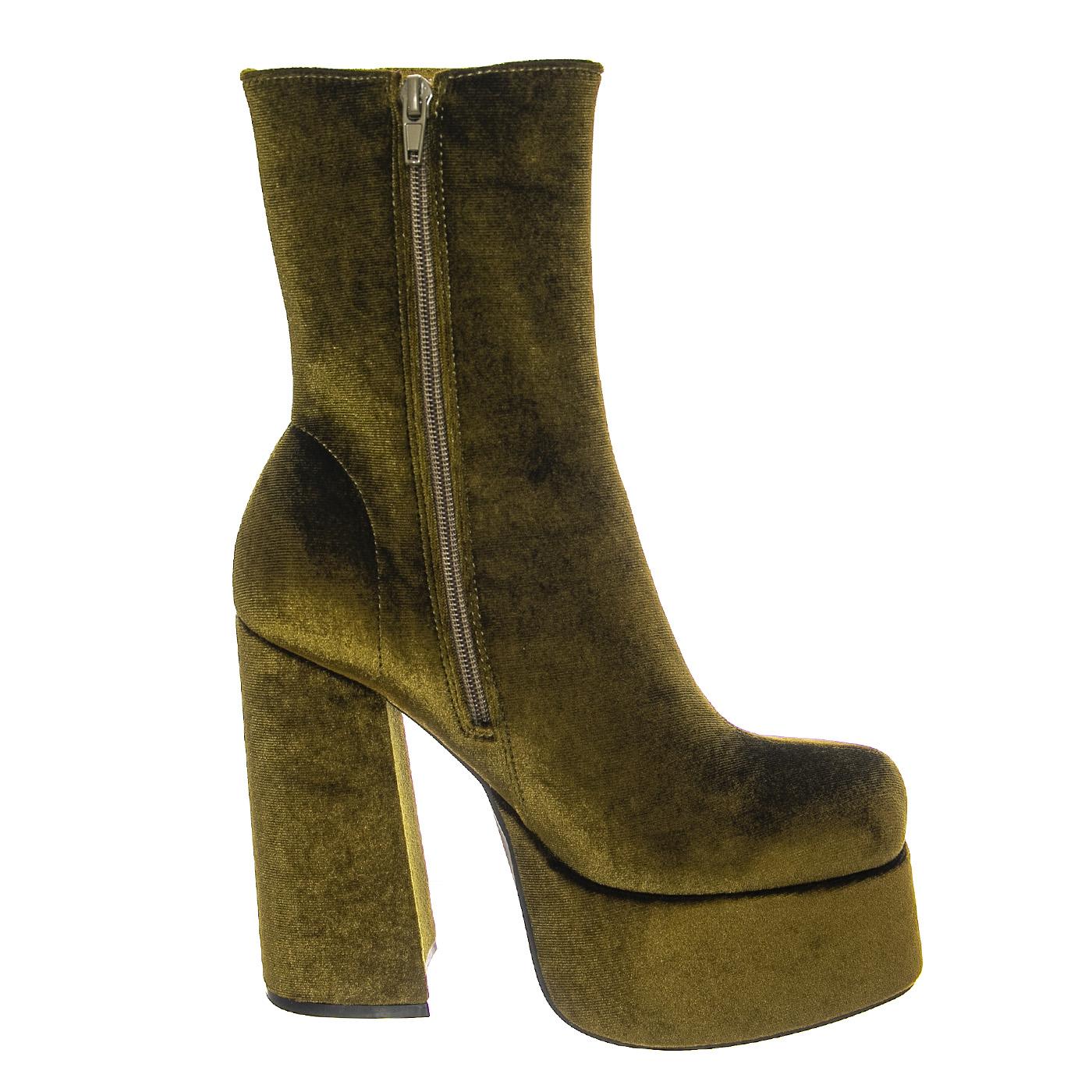 W' Widow Green Velvet - Stivali Donna Verdi JCS5 5 JC 014-GRE  JEFFREY CAMPBELL 