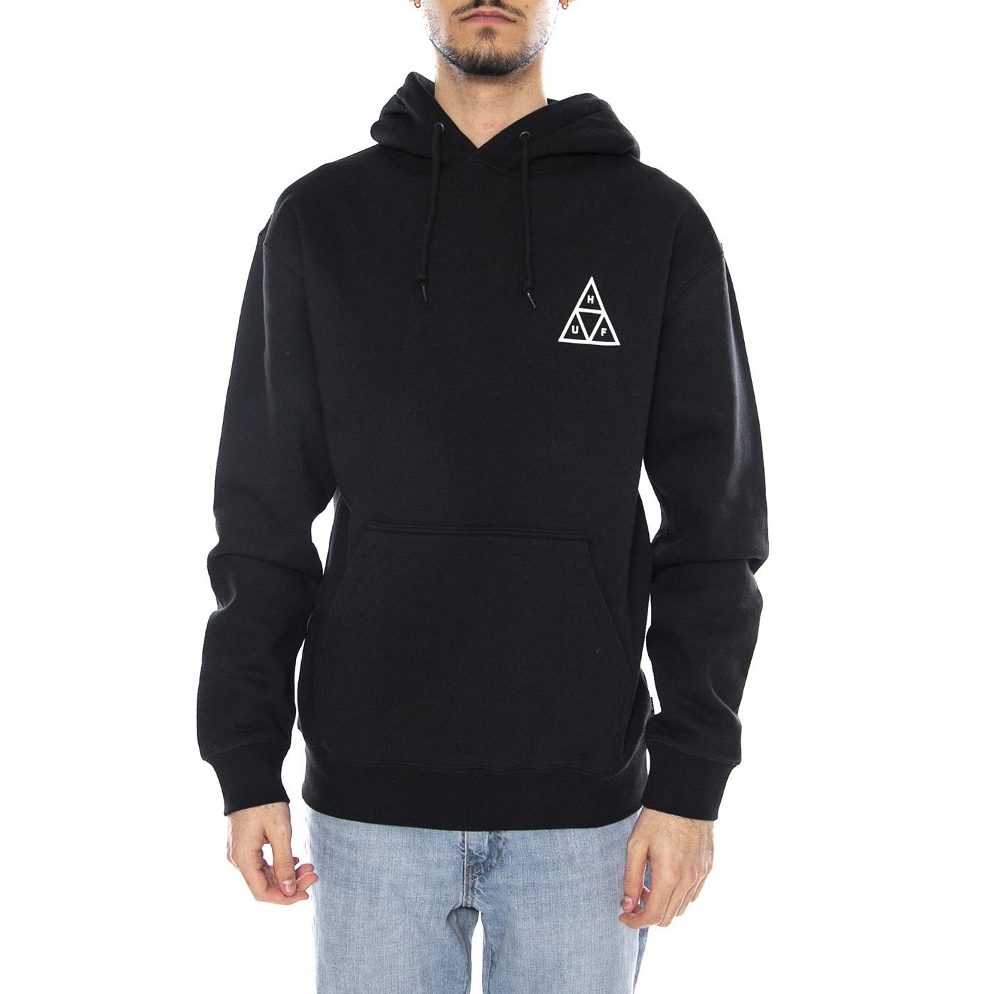 HUF Set TT P/O Hoodie -- Felpa Uomo Cappuccio Nera PF00572 BLK HUF 