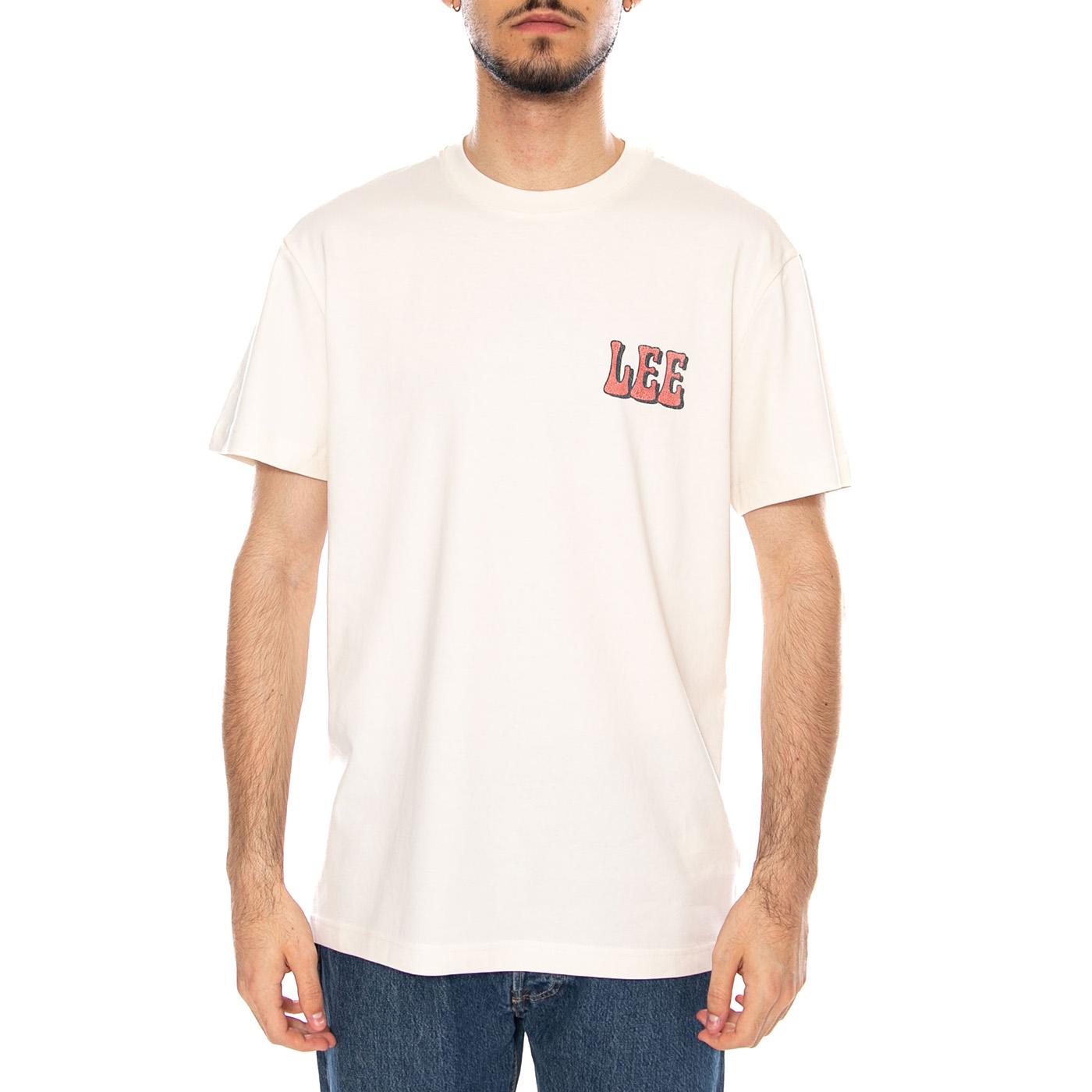 LEE VINYL TEE NATURAL - Maglietta Girocollo Uomo Bianca 112376488 WHT LEE 