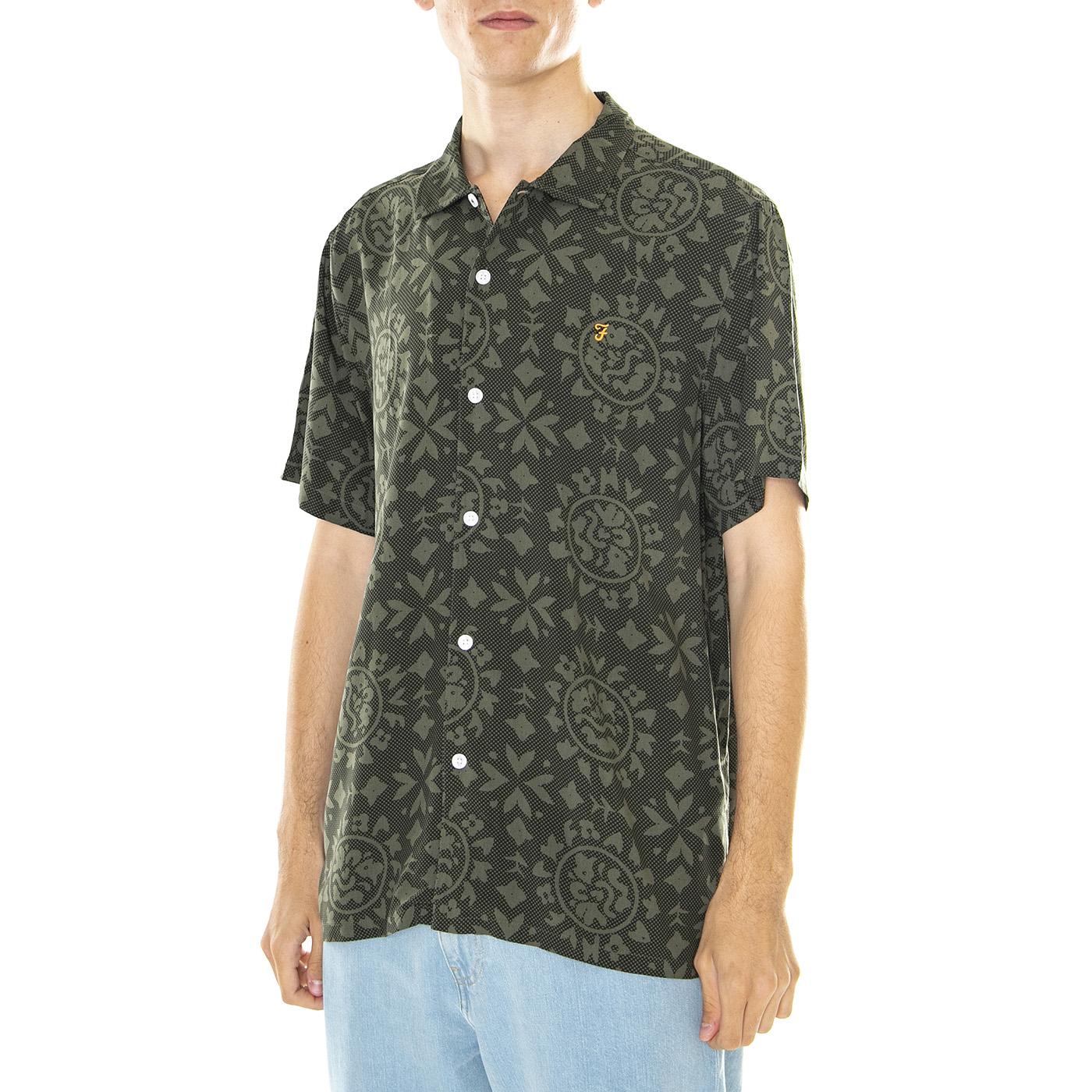 M' Dana Causal Fit Reverse Surf Print Shirt S/S - Camicia Maniche Corte Uomo Multicolore F4WSD077-357  FARAH 