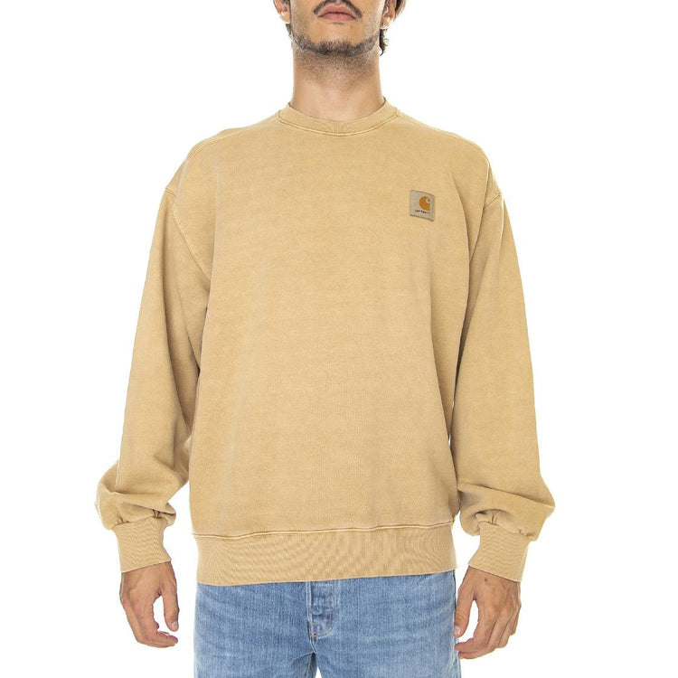 Vista Sweat Dusty H Brown garment dyed - Felpa Girocollo Uomo Marrone I029522-07EGD  CARHARTT WIP 