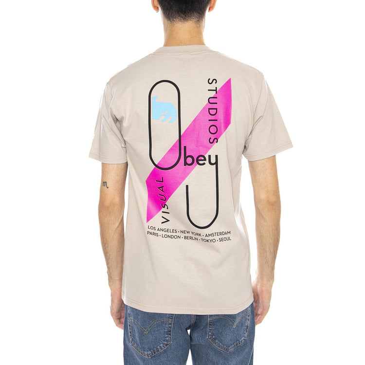 OBEY Visual Studios Tee -- Maglietta Girocollo Uomo Grigia 165264231 SIG OBEY 