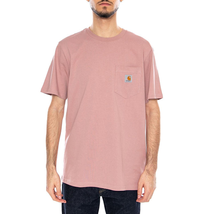 S/S Pocket T-Shirt Glassy Pink - Maglietta Girocollo Uomo Rosa I030434.1NJXX . CARHARTT WIP 