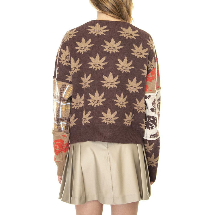 Nature Patchwork Cardigan Brown - Cardigan Donna Marrone / Multicolore WKN0056-BROWN  HUF 