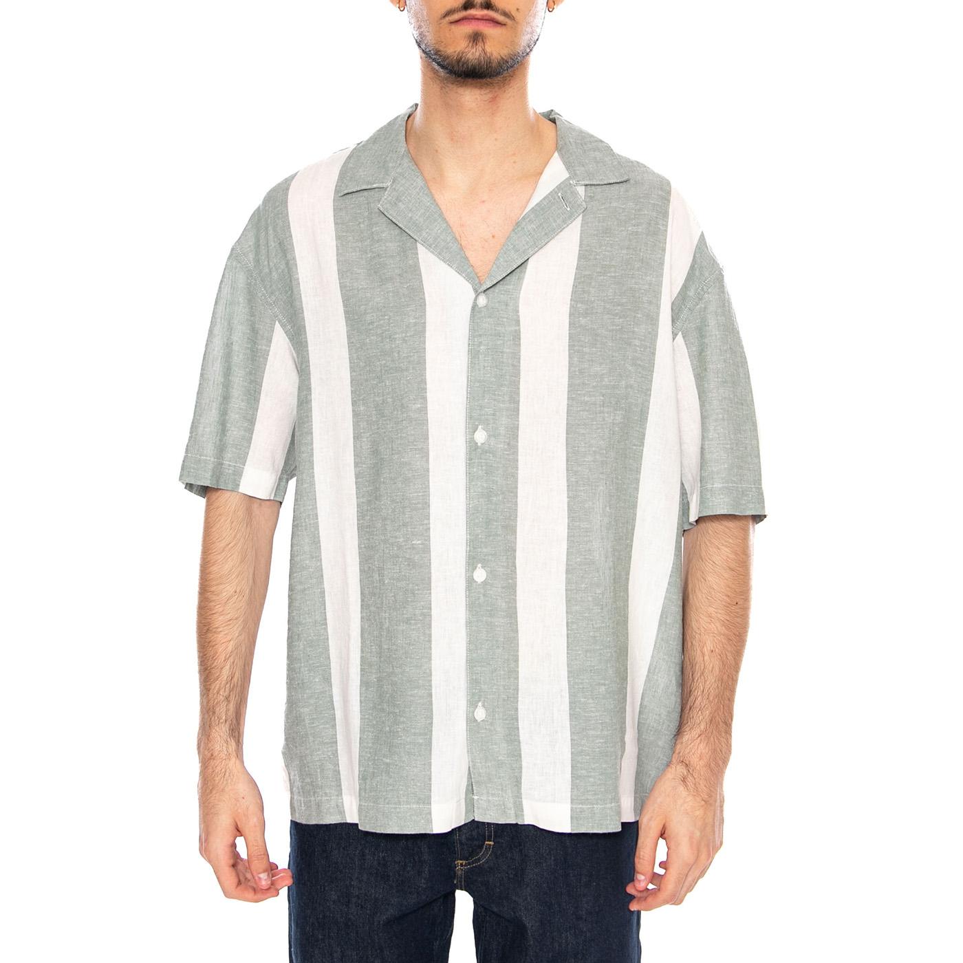 RLX Resort Shirt Desert Sage Stripe Green - Camicia Maniche Corte Uomo Verde / Multicolore 112376554 GRN LEE 