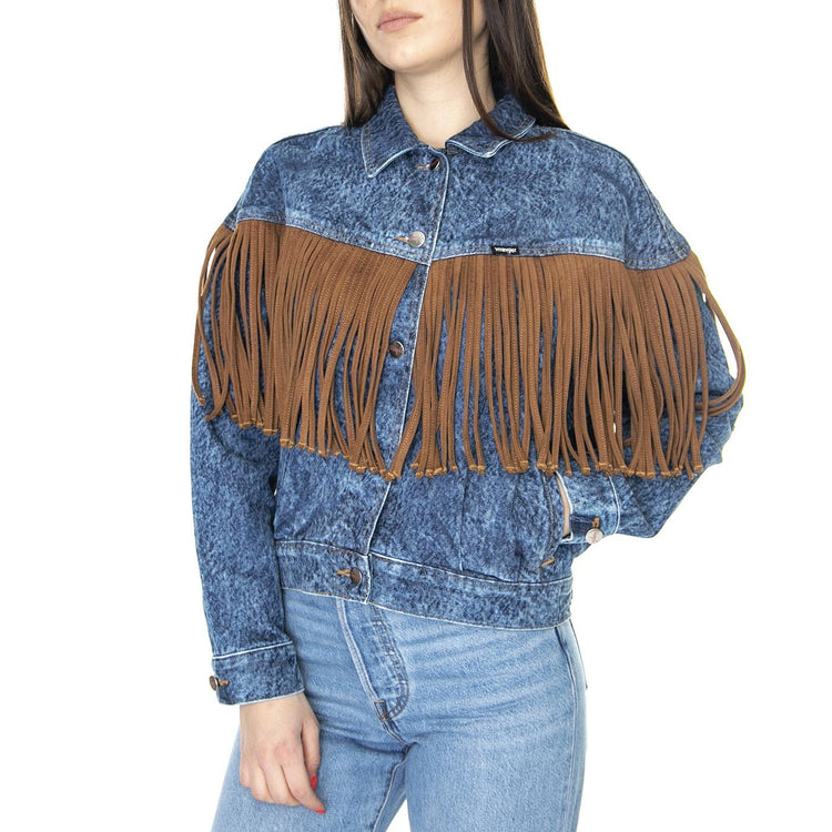 Cowboy Fringe Jacket Acid Stone Blue - Giacca Estiva Donna Blu W4FA96M2  WRANGLER 