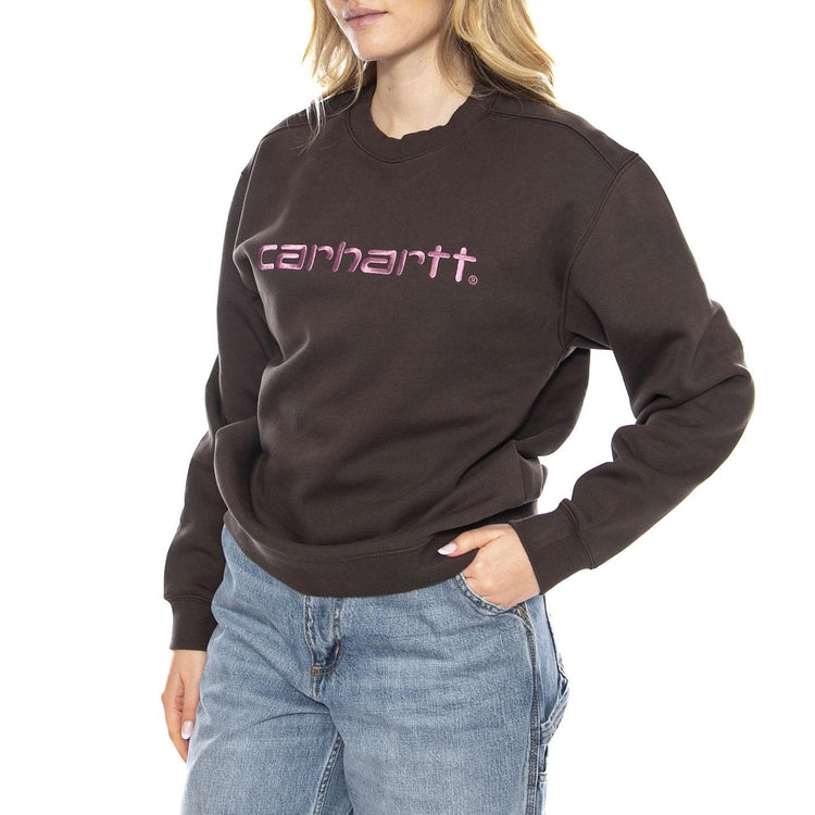 W Carhartt Sweatshirt Vitola / Phlox - Marrone - Felpa Donna I033647_39L_XX . CARHARTT WIP 