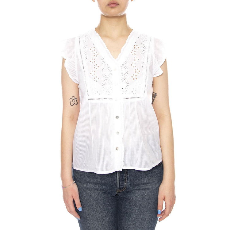 BLOUSE WHITE - Camicia Smanicata Donna Bianca 4.61.051.12 100 MD'M 