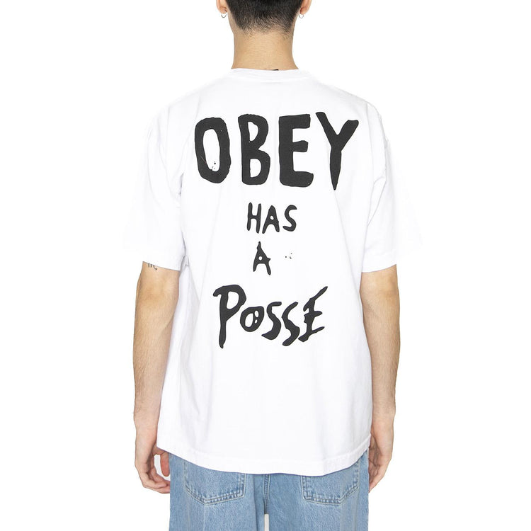 Obey Has  A Posse Tee White - Maglietta Girocollo Uomo Bianca 166913915-WHT  OBEY 