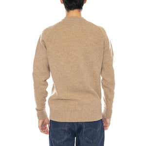 Grangetown Merino Crewneck Washed Stone - Maglione Girocollo Uomo Marrone MKN1584 ST17 BARBOUR 