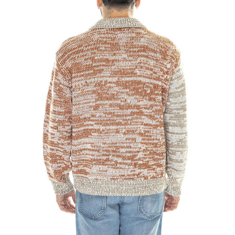 Carter Sweater Polo Brown Multi - Maglione Girocollo Uomo Multicolore 151000075-BRN  OBEY 