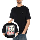 OBEY EXCLAMATION TEE - Men's Black Crew Neck T-Shirt Men OBEY