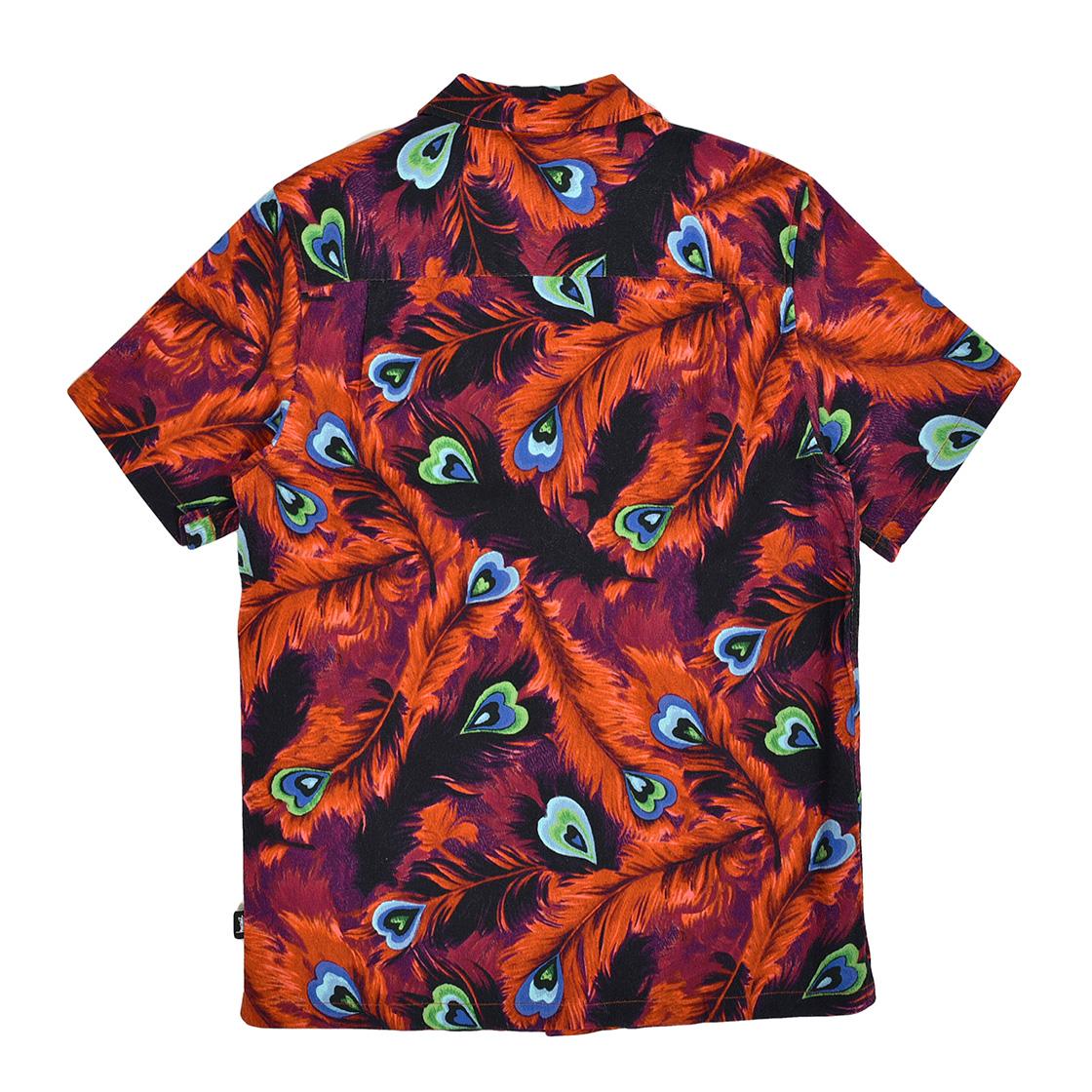 Mens Peacock Red Multicolore Short-Sleeve Shirt 1110043-REDD  STUSSY 