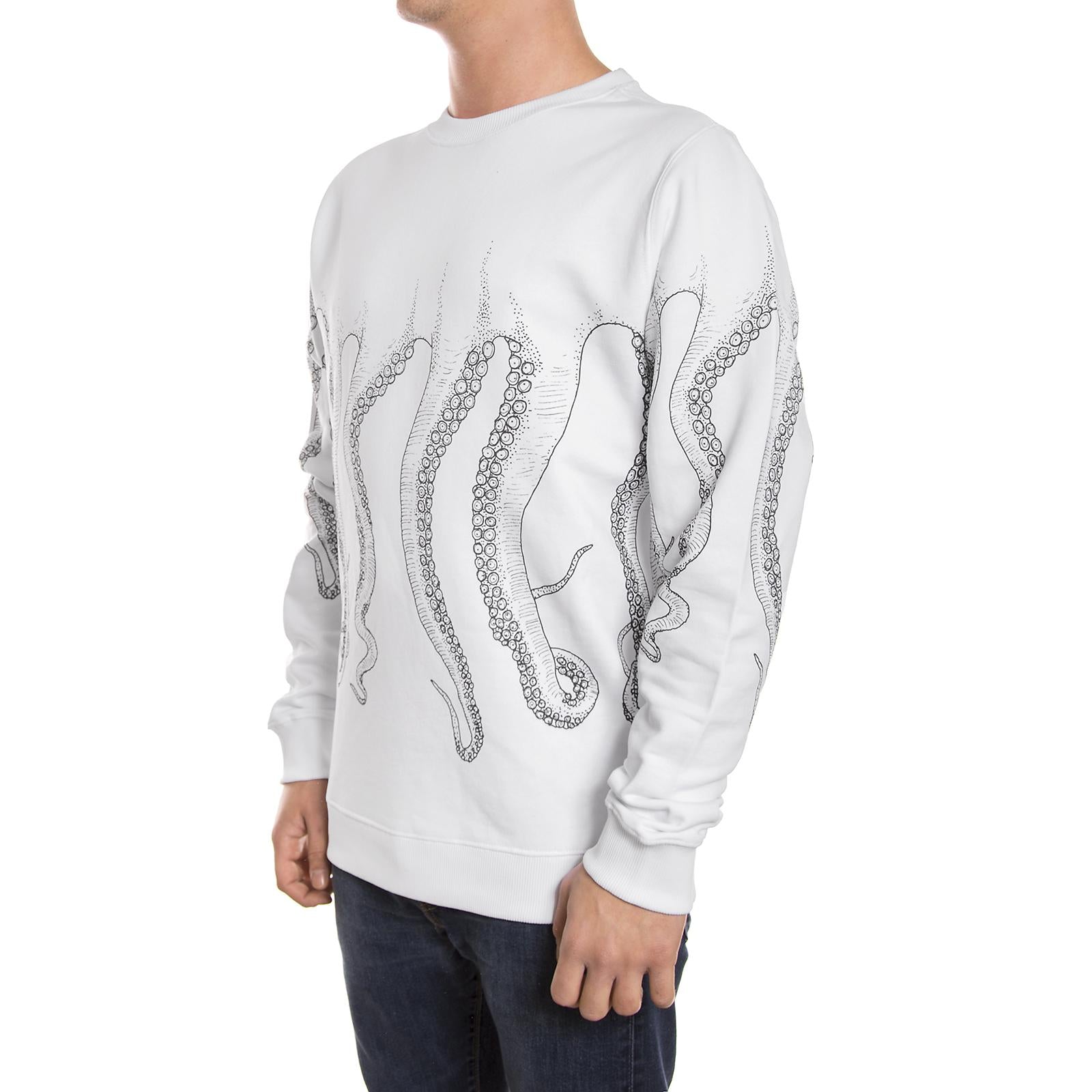 BLACK OCTOPUS OUTLINE CREWNECK  WHITE Esterno 76254_4  OCTOPUS 