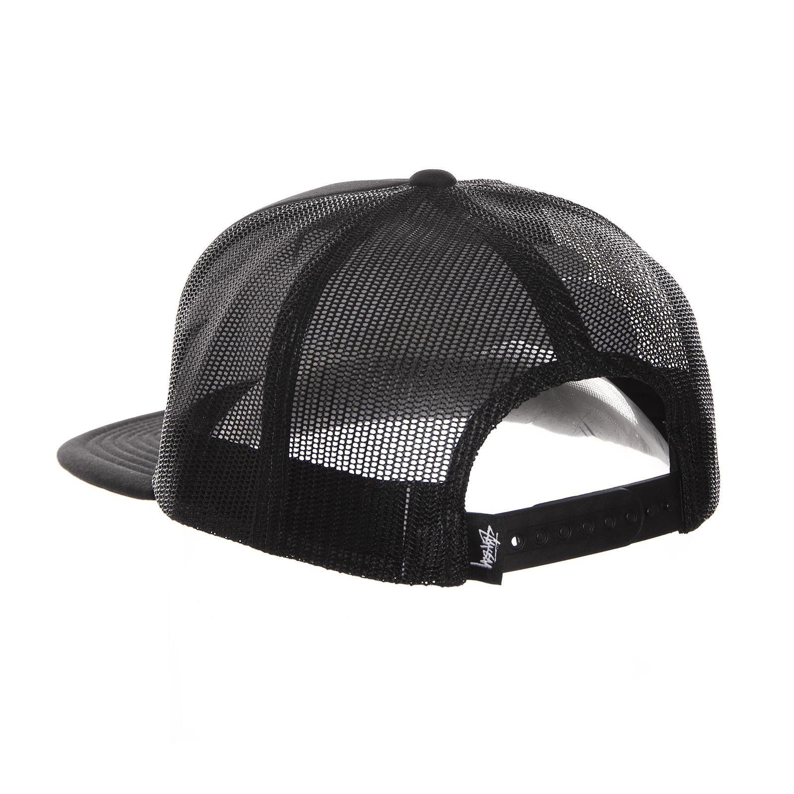SMOOTH STOCK TRUCKER CAP BLACK 131694-BLACK  STUSSY 
