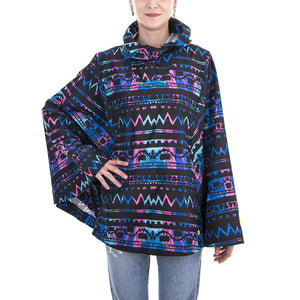WOMEN S VOYAGE PONCHO 00090 ZIG ZAG BLACK BLUE 15005-00090  HERSCHEL 