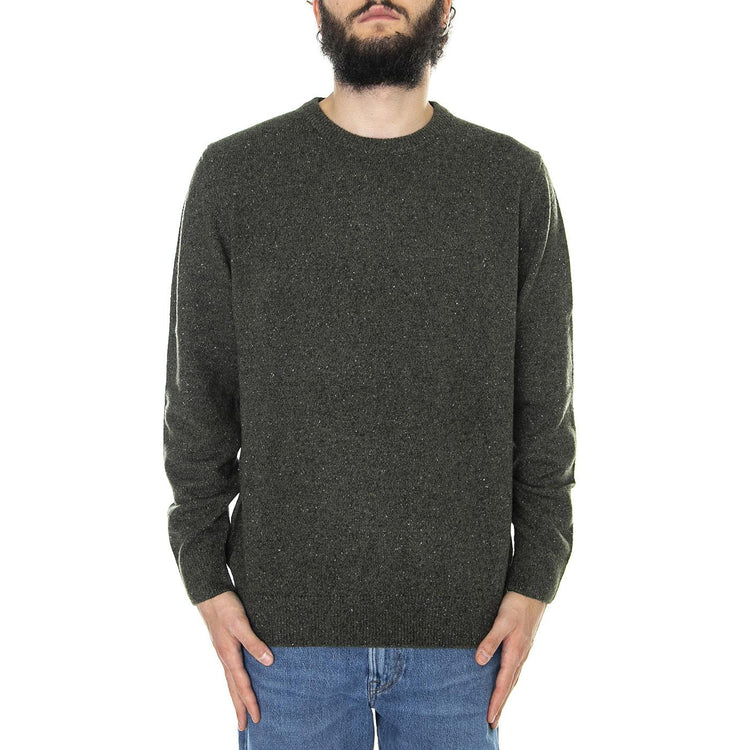 Tisbury Crew Dark Seaweed - Maglione Girocollo Uomo Verde FW22-MKN0844-GN79  BARBOUR 