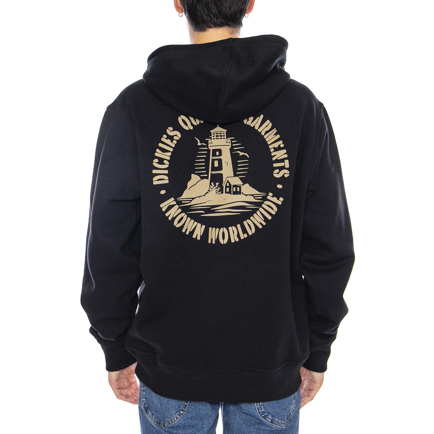 Parrotsville Hoodie Black - Felpa con Cappuccio Uomo Nera DK0A87NRBLK1  DICKIES 