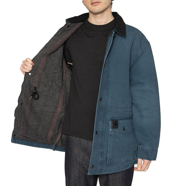 OG Santa Fe Coat Deep Lagoon / Black - Giacca Uomo Verde I034314.2NC4O  CARHARTT WIP 