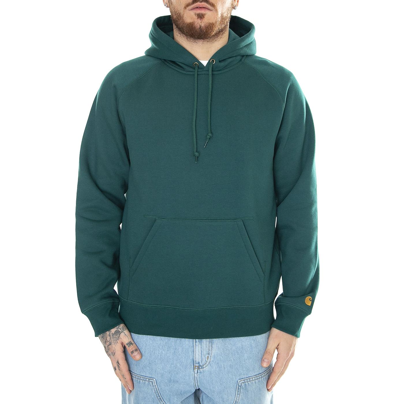 Hooded Chase Sweat Chervil / Gold - Felpa con Cappuccio Uomo Verde I033661.1YWXX  CARHARTT WIP 