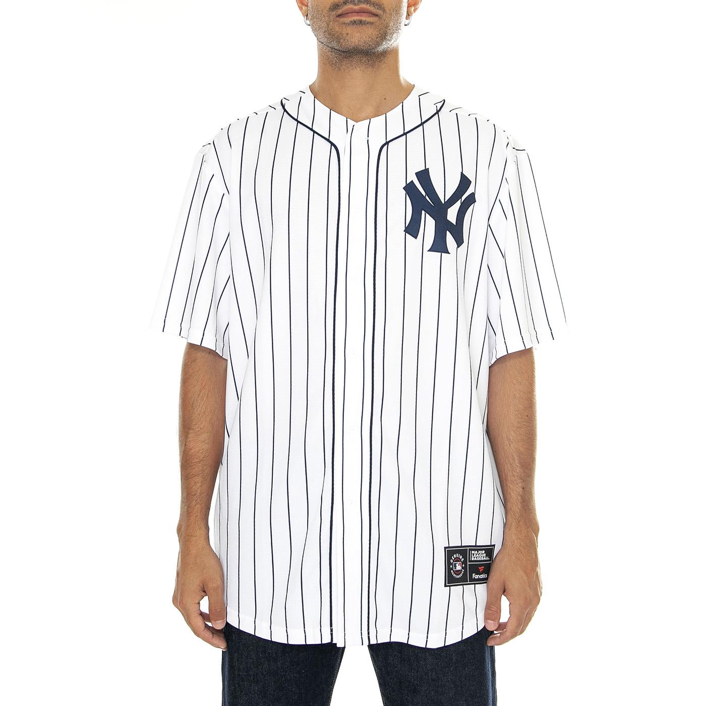 New York Yenkees MLB Core Foundation Top White / Navy - Camicia Maniche Corte Uomo Bianca / Blu 007N-071R-NK-0IY  GENUINE 