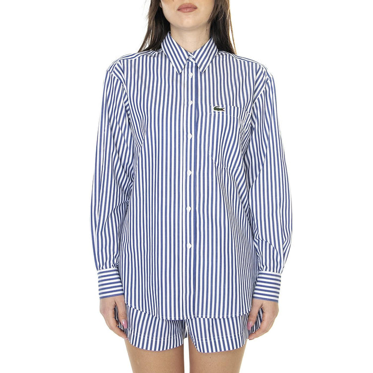 W' Camicia M/C NHX - Camicia Donna Blu / Multicolore CF5886-NHX  LACOSTE 