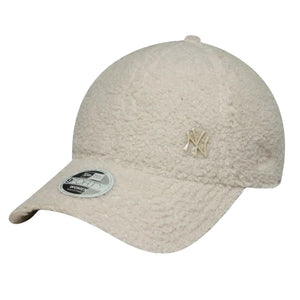 9FORTY New York Yankees MLB Borg - Cappellino con Visiera e Logo in Metallo Beige 60691312 . NEW ERA 