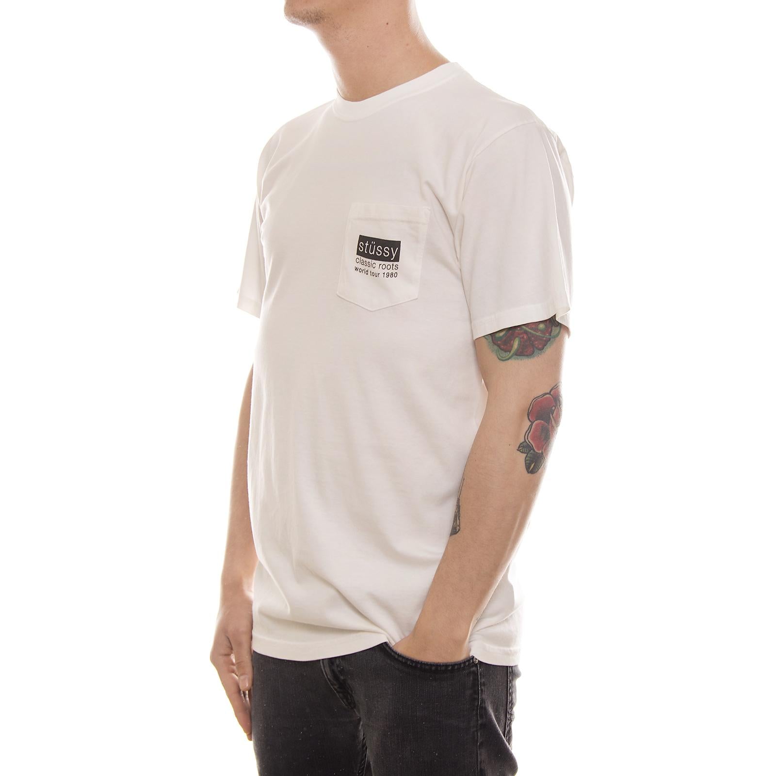 CLASSIC ROOTS PIG. DYE PKT TEE NATURAL 1944039-NATURAL  STUSSY 