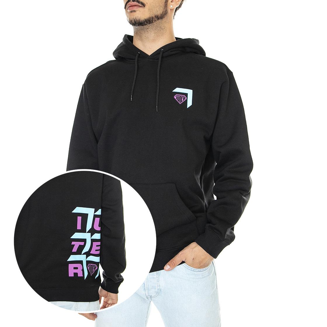 Depth Hoodie Black - Felpa con Cappuccio Uomo Nera 22WISH08-BLACK  IUTER 