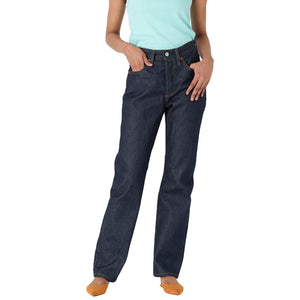 501 Rigid Sesquicentennial Med Indigo Worn In - Pantaloni Denim Jeans Donna Blu A6167-0000  LEVIS 