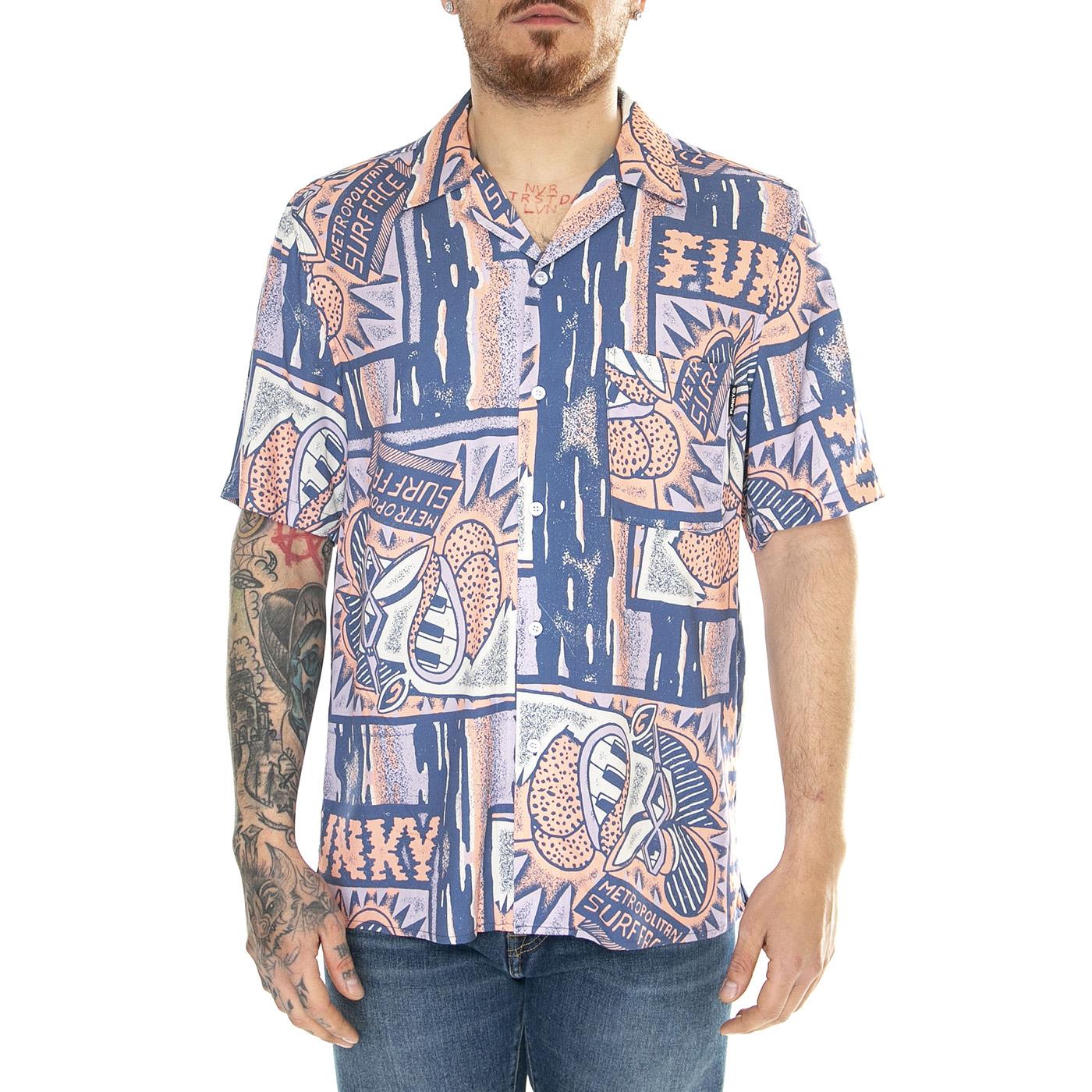 Surface Viscosa Shirt Stone - Camicia Maniche Corte Uomo Multicolore FNKSS24-40212  FUNKY 