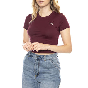 WARDROBE ESS Baby Tee -- Maglietta Donna Bordeaux 629745-96 . PUMA 