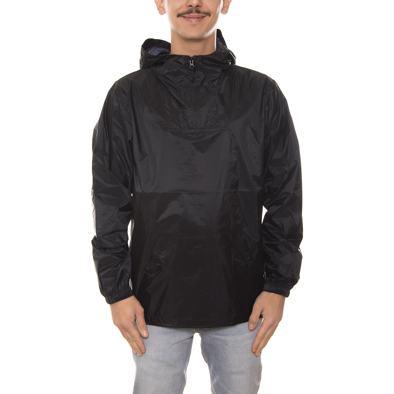 NYLON RIPSTOP PULLOVER JACKET BLACK 115330-BLACK  STUSSY 
