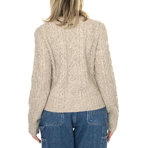 Primrose Cable Cardigan Oatmeal Heather Marl Neutral - Cardigan Donna Beige A8920-0004  LEVIS 