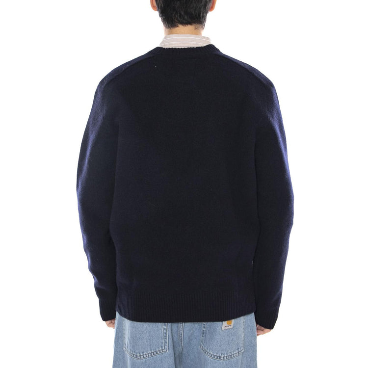 Boiled Wool Sweater Peacoat - Maglione Girocollo Uomo Blu 112371679  WRANGLER 