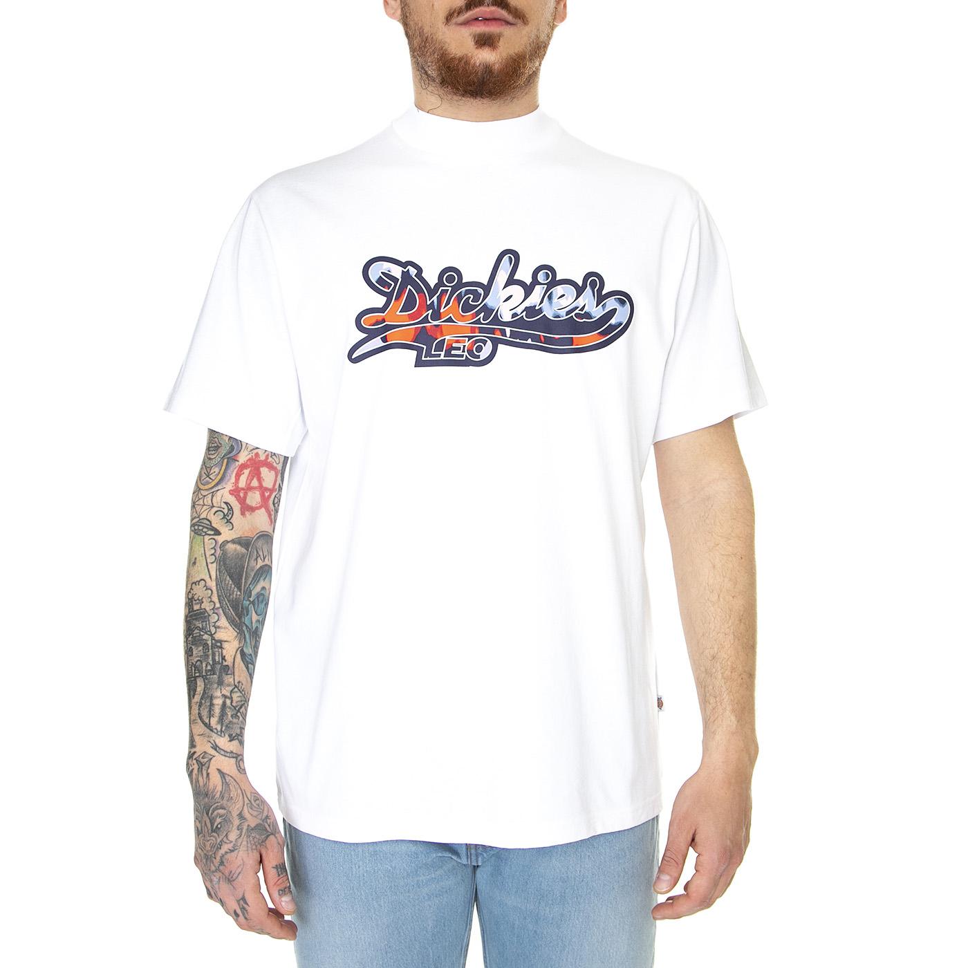LEO X DICKIES Tee White - Maglietta Girocollo Uomo Bianca DK0A4Y21WHX1  DICKIES 