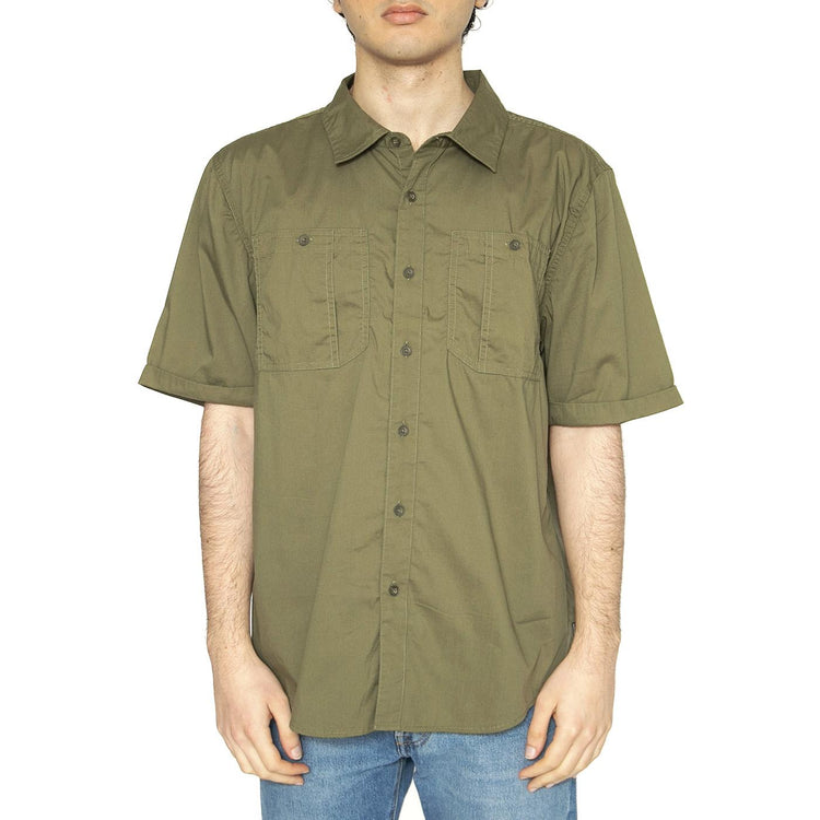Charter S/S WVN - Camicia Maniche Corte Uomo Verde 01267-MILOL . BRIXTON 