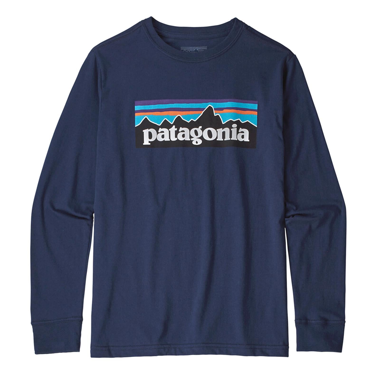 Boys Long-Sleeve Crew-Neck T-Shirt - Graphic Blue - Maglietta Girocollo Maniche Lunghe Bambino Blu 62229-PLCL  PATAGONIA 