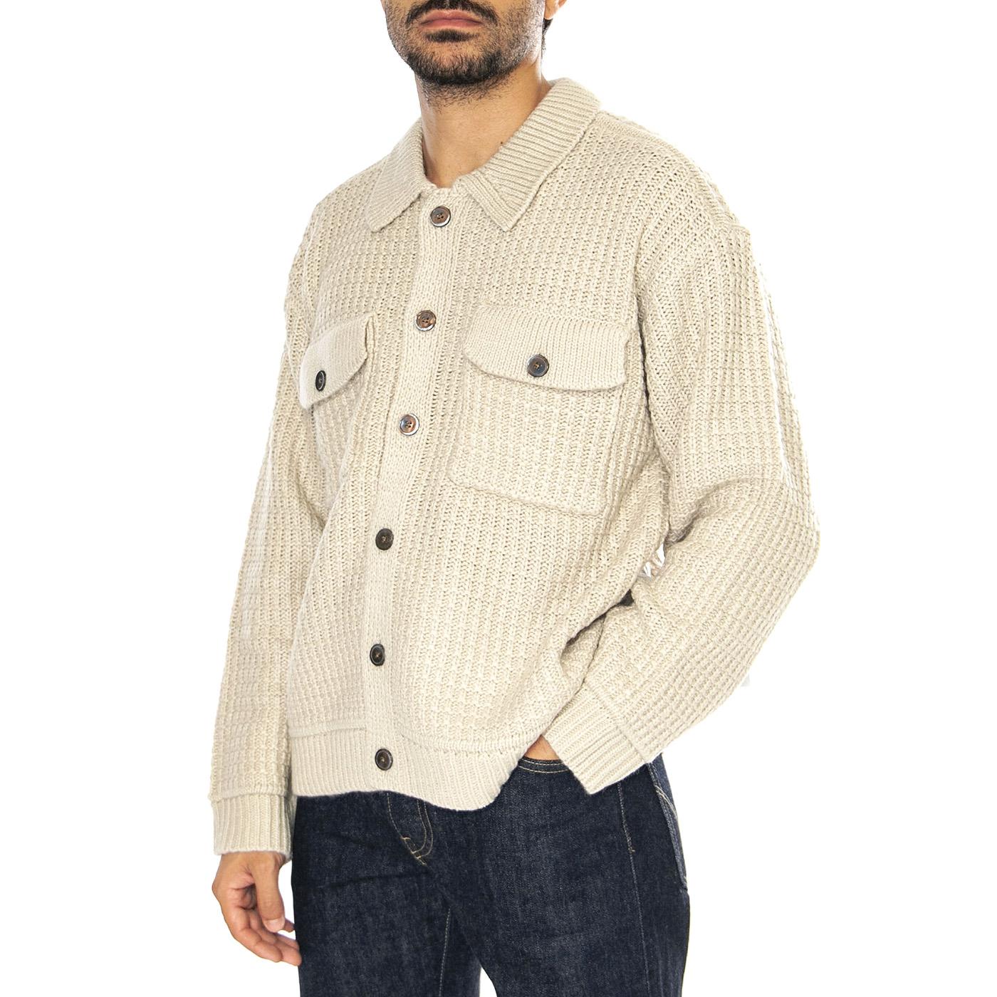 JJ Sweater Jacket Natural - Giacca Cardigan Uomo Beige 151000091-NAT  OBEY 