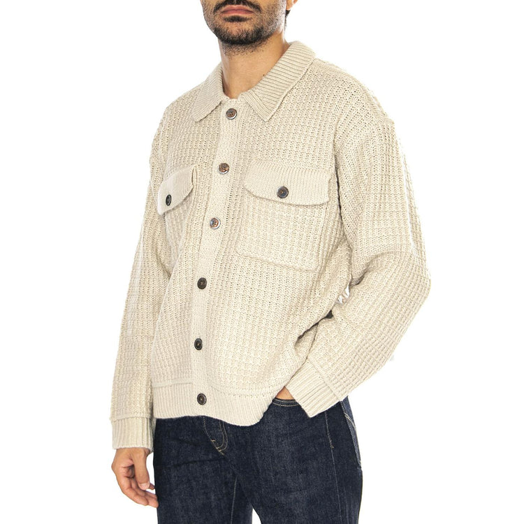 JJ Sweater Jacket Natural - Giacca Cardigan Uomo Beige 151000091-NAT  OBEY 